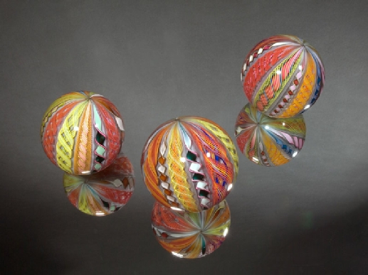 Three Clowns ·  Filigrana marbles by Mark Matthews